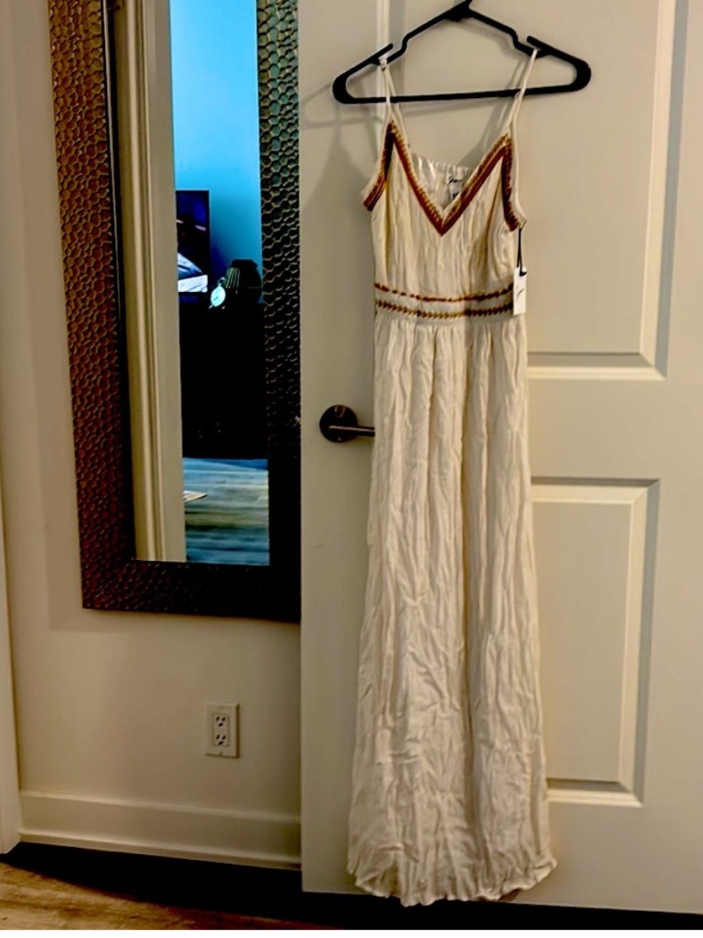 Japna white and Gold Maxi Summer Dress